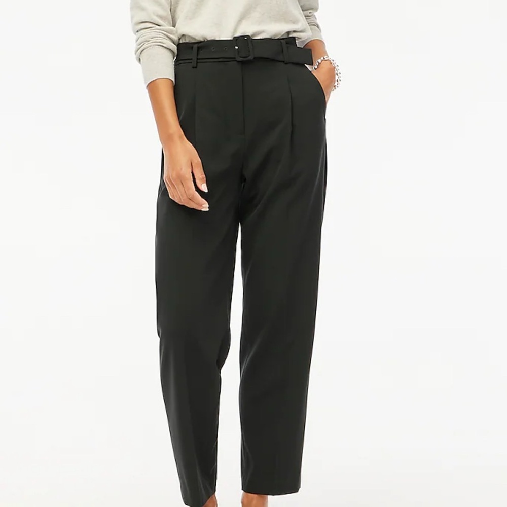 J. Crew Black Tailored Ankle-Length Trousers